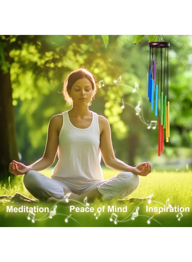 Outdoor Colorful Wind Chimes for Outside with 12 Aluminum Tubes for Garden Patio Balcony and Home Decor - Image 3